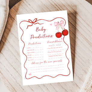 Cherry on Top Pink Bow Shower Predictions Game