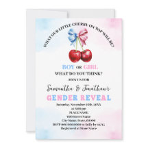 Cherry On Top Pink or Blue Gender Reveal
