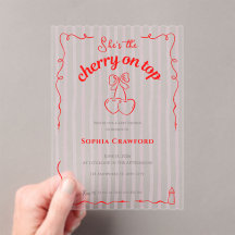 Cherry on Top Red Pink Bow Baby Shower  