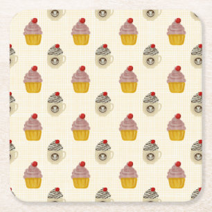 Cherry On Top Square Paper Coaster