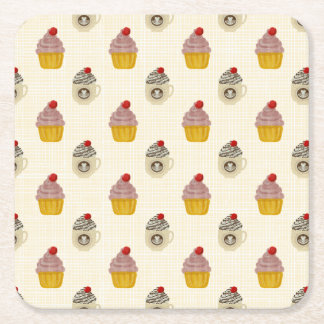 Cherry On Top Square Paper Coaster