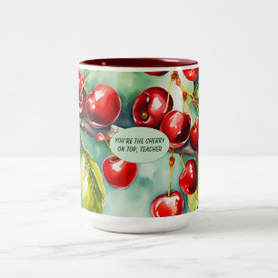 Cherry on Top Teacher Bold Floral Mug
