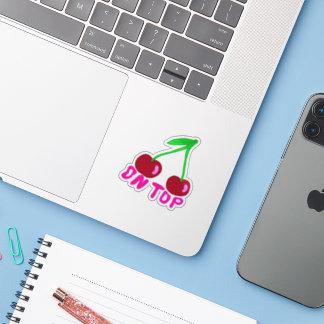 Cherry On Top, Vibrant Colorful Design Sticker