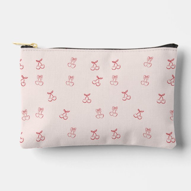 Cherry Outline Minimalism Accessory Pouch (Front)