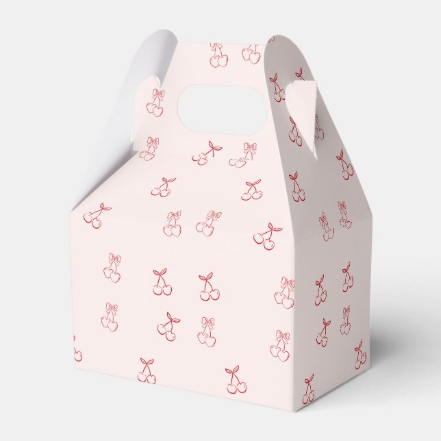 Cherry Outline Minimalism Favor Box (Front Side)