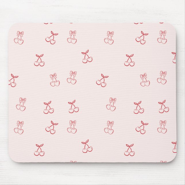 Cherry Outline Minimalism Mouse Pad (Front)