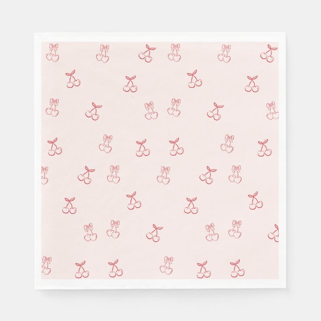  Cherry Outline Minimalism Napkin (Front)