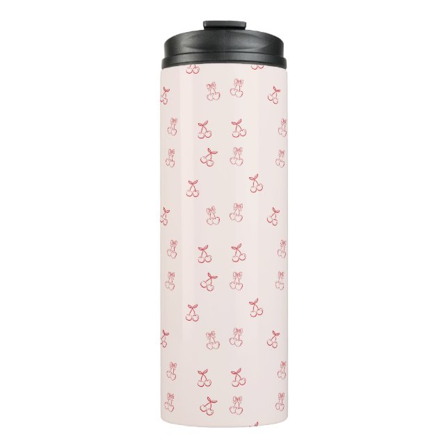 Cherry Outline Minimalism Thermal Tumbler (Front)