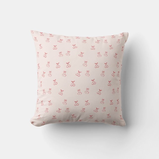  Cherry Outline Minimalism Throw Pillow (Front)
