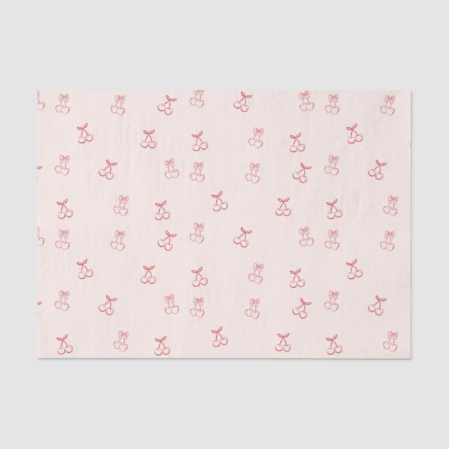 Cherry Outline Minimalism Tissue Paper (Front)