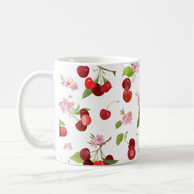 Cherry Pattern 1 Coffee Mug (Left)