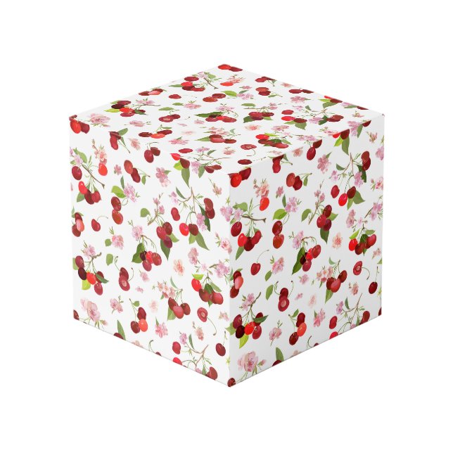 Cherry Pattern 1 Cube (Front Angled)