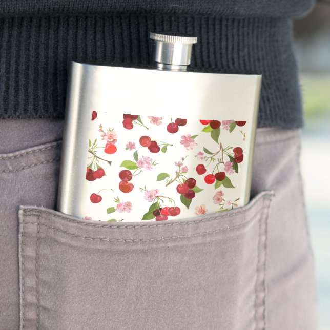Cherry Pattern 1 Hip Flask (In Situ)