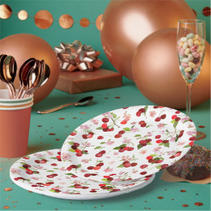 Cherry Pattern 1 Paper Plate