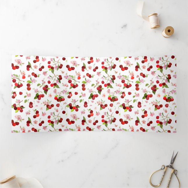 Cherry Pattern 1 Tri-Fold Card (Inside)