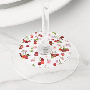 Cherry Pattern 1 Wine Glass Tag