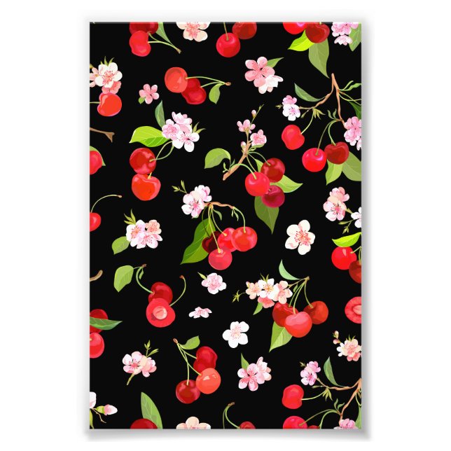 Cherry Pattern 2 Photo Print (Front)
