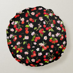 Cherry Pattern 2 Round Pillow