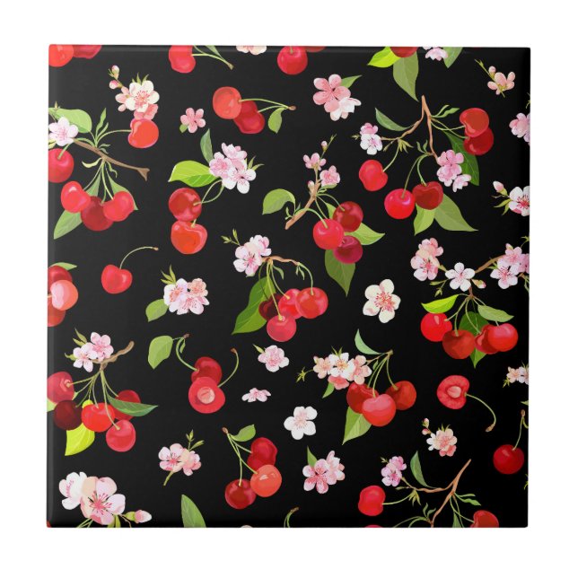 Cherry Pattern 2 Tile (Front)