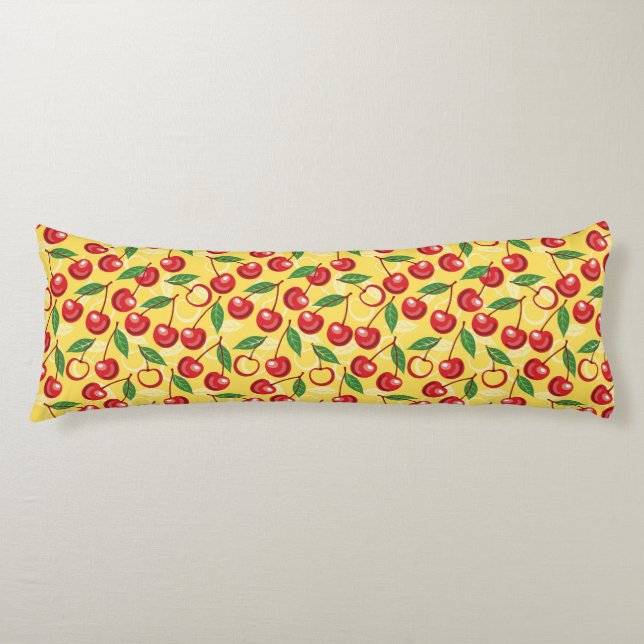 Cherry pattern body pillow (Front)