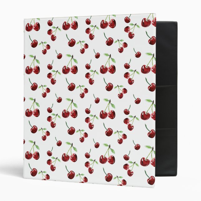 Cherry Pattern Cherries Fruits Summer Cute Cherry Binder (Front/Inside)