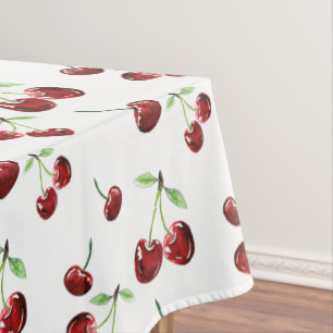 Cherry Pattern Cherries Fruits Summer Cute Cherry Tablecloth