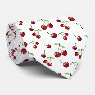 Cherry Pattern Cherries Fruits Summer Cute Cherry Tie
