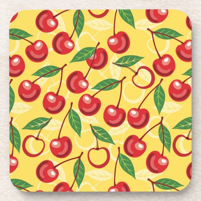 Cherry pattern coaster (Front)