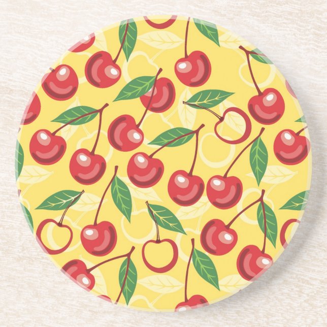 Cherry pattern coaster (Front)