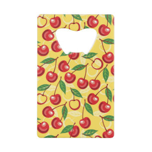 Cherry pattern credit card bottle opener