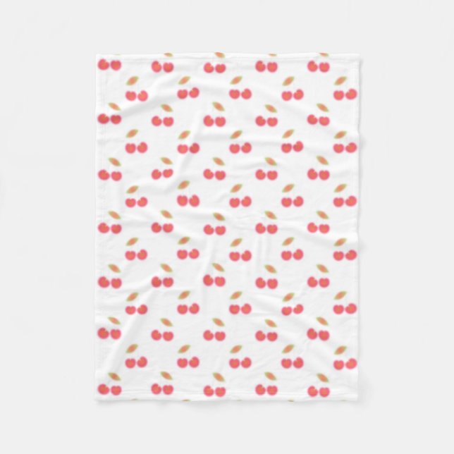 Cherry Pattern Design Fleece Blanket (Front)