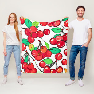 Cherry Pattern Design Fleece Blanket