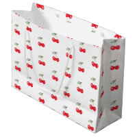 Cherry Pattern Gift Bag Cute Red & White Party Bag