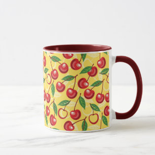 Cherry pattern mug