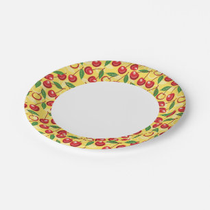 Cherry pattern paper plate