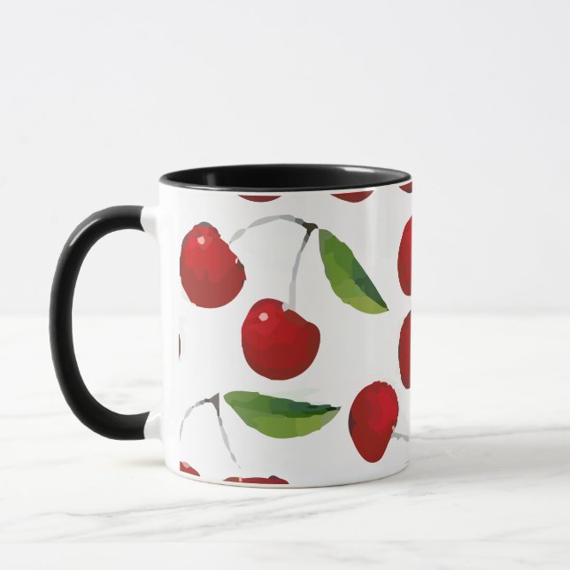 Cherry Pattern Pattern Mug (Left)