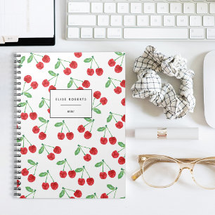 Cherry Pattern Personalized Notebook