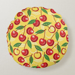 Cherry pattern round pillow
