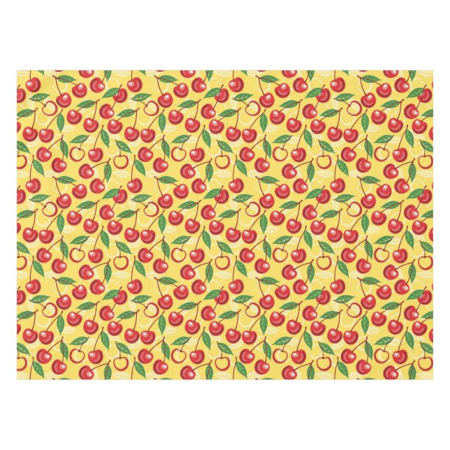 Cherry pattern tablecloth (Front (Horizontal))