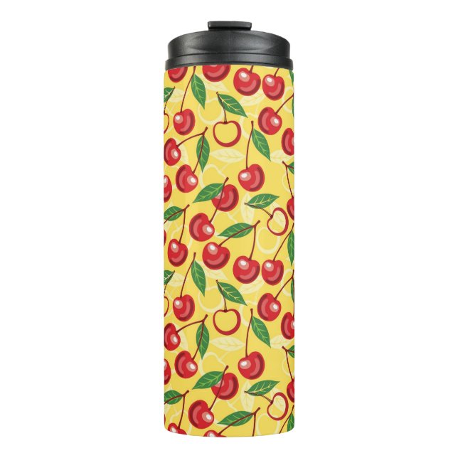 Cherry pattern thermal tumbler (Front)