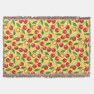 Cherry pattern throw blanket