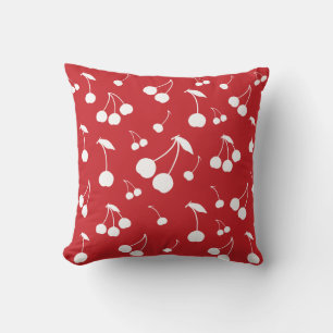 cherry pattern throw pillow