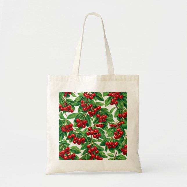 Cherry Pattern Tote Bag (Front)