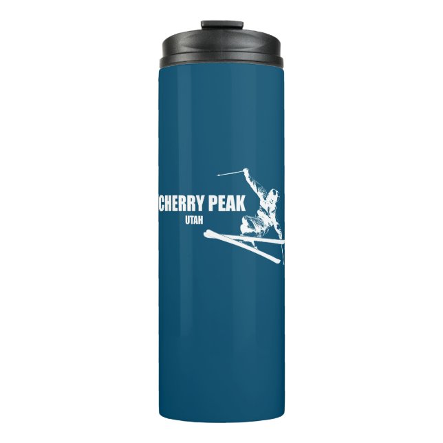 Cherry Peak Resort Skier Thermal Tumbler (Front)