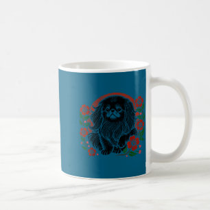Cherry Pekingese Blossoms Floral Dog Japanese Laug Coffee Mug