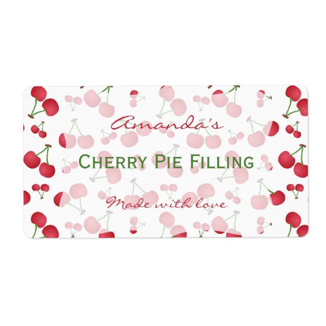 Cherry Personalized Canning Label (Front)