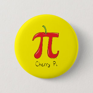 Cherry Pi Cute Math Pi Day Button Pin
