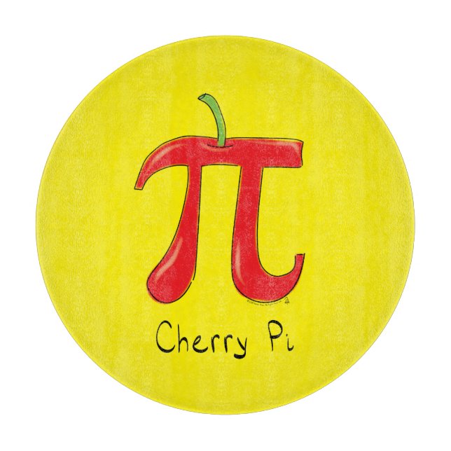 Cherry Pi Cute Math Pi Day Pie Cutting Board (Front)