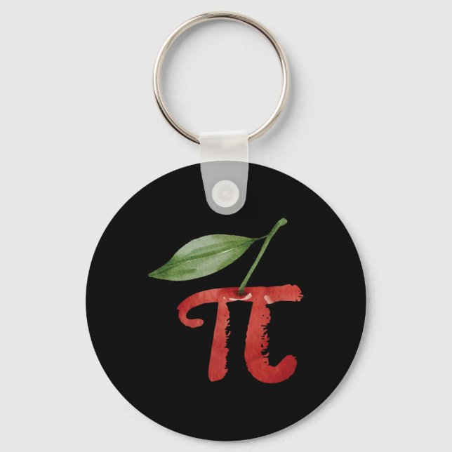 Cherry Pi Day Funny Pie Cherries 3.14 Humour Scien Keychain (Front)