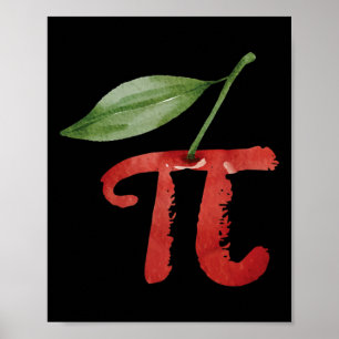 Cherry Pi Day Funny Pie Cherries 3.14 Humour Scien Poster
